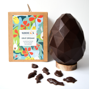 Oeuf origami – Noir 73% Cacao Philippines<br><small class="productArchive-tag">PÂQUES</small>