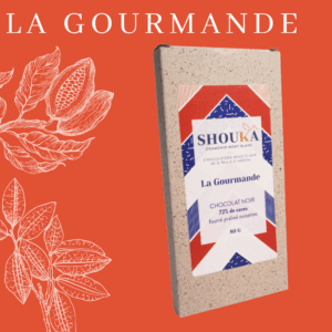 La Gourmande – Chocolat noir – 72% cacao – fourrée praliné noisettes<br><small class="productArchive-tag">BRÉSIL</small>