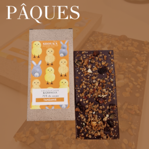 Tablette chocolat noir 70% cacao & granola – Tanzanie<br><small class="productArchive-tag">PÂQUES</small>